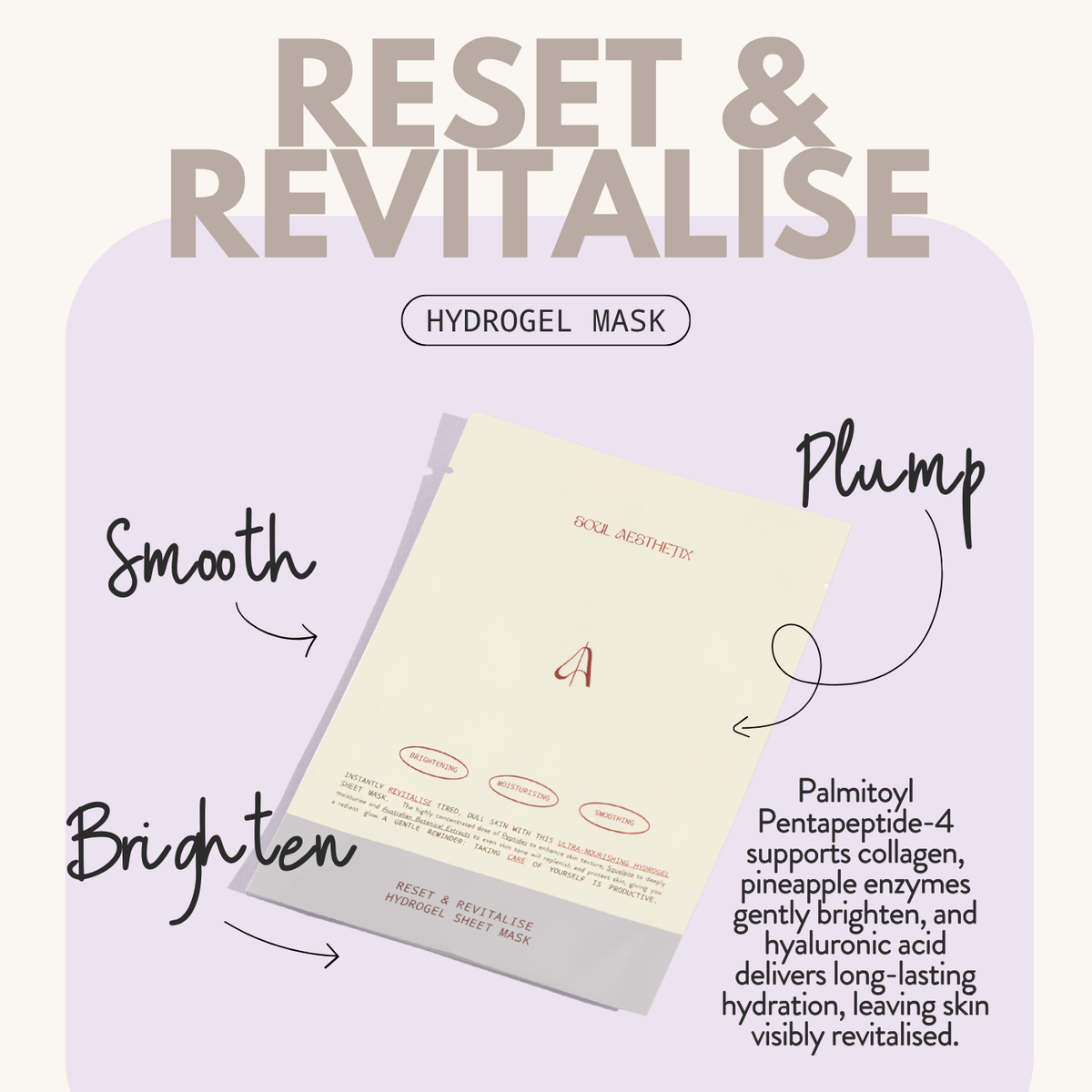 RESET & REVITALISE HYDROGEL SHEET MASK (2 Pack)